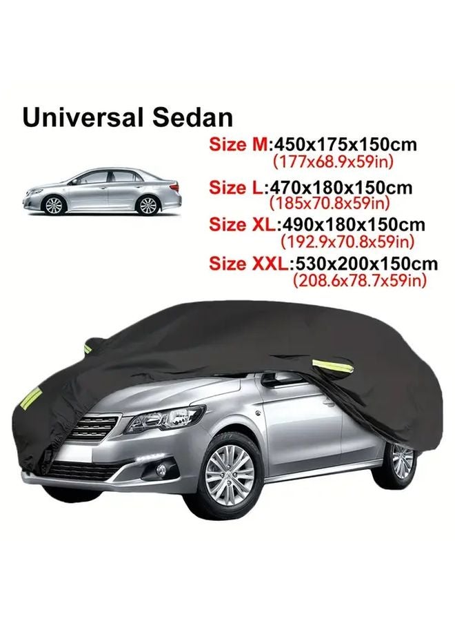 Universal SUV M Size Car Cover Outdoor All Seasons Sun UV Protection Black - Image 4